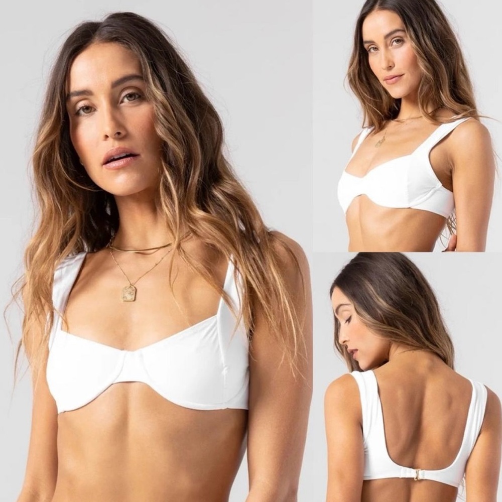 L*Space WHITE Tori Underwire Bikini Top